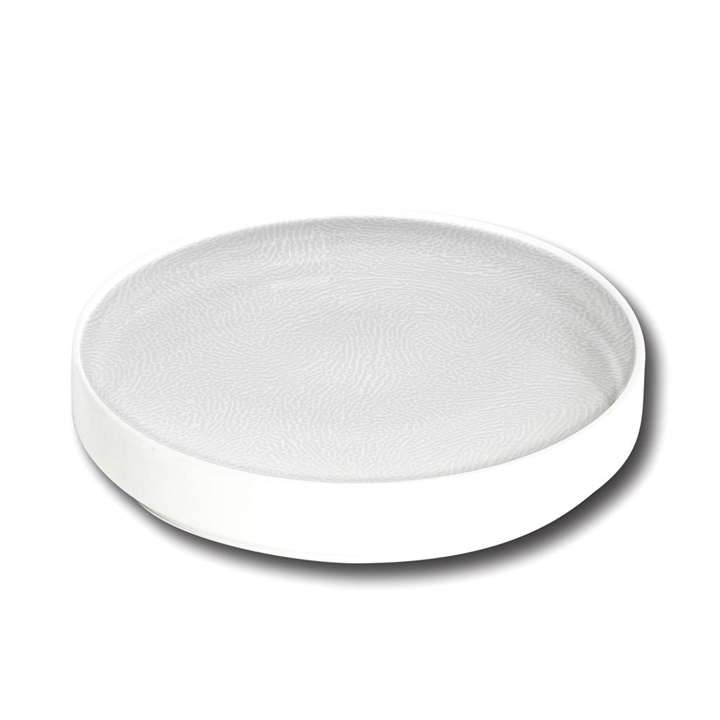 Piatto piano nordic segmenti bianco cm.28
