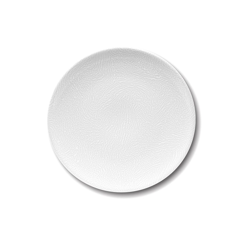 Piatto piano segmenti bianco cm.21