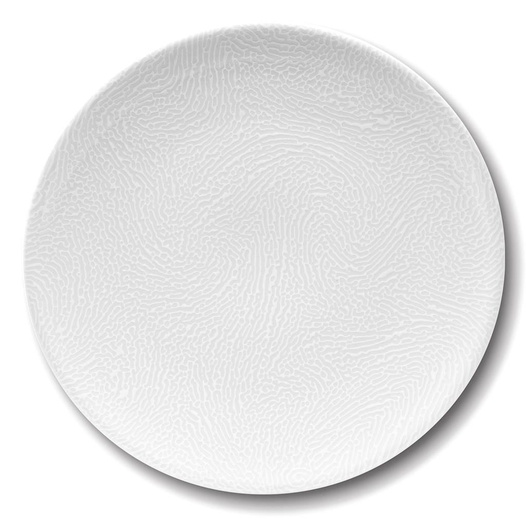 Piatto piano segmenti bianco cm.28