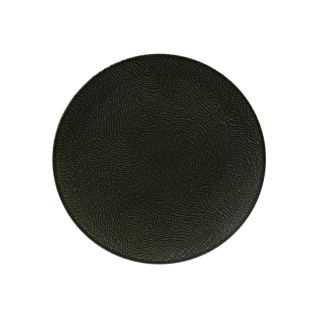 Piatto piano segmenti nero cm.21