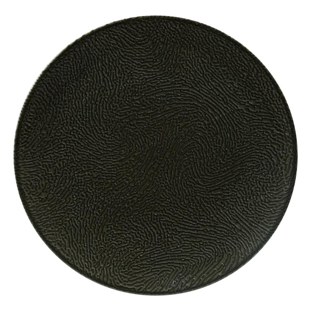 Piatto piano segmenti nero cm.28