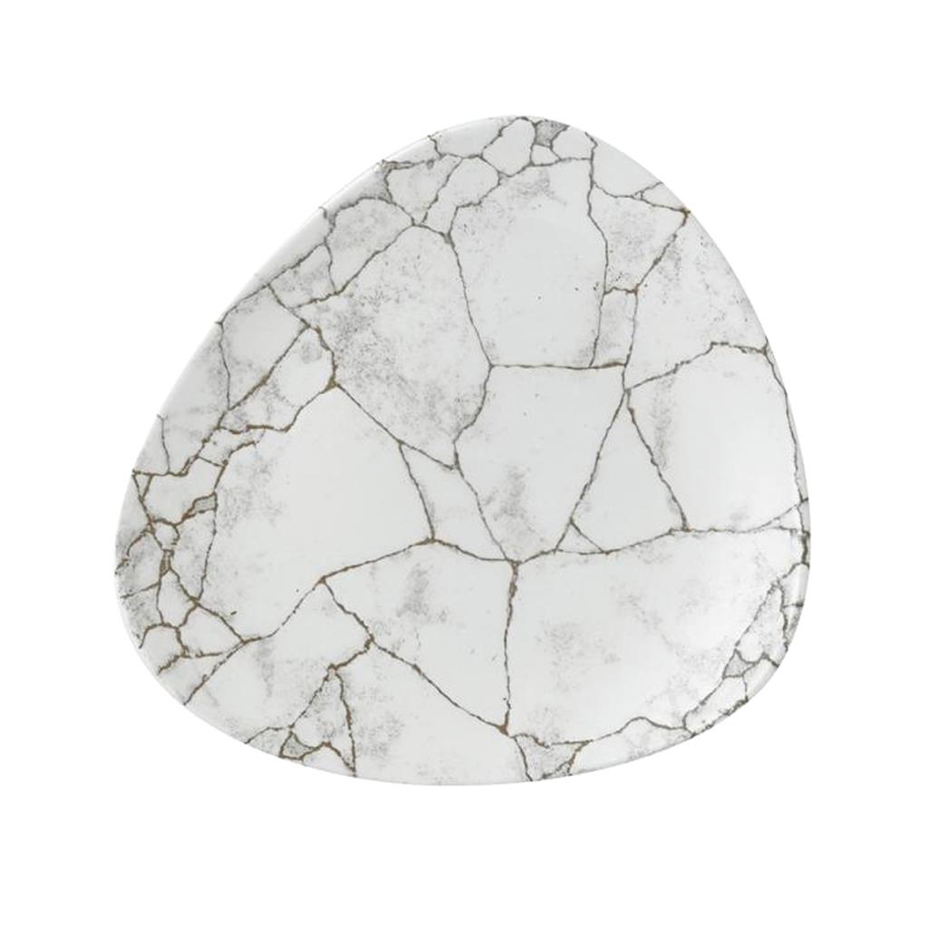Piatto piano triangolare kintsugi agate grey cm.22,9