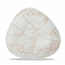 Piatto piano triangolare kintsugi coral cm.26,5