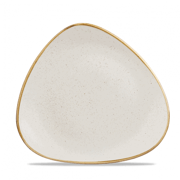 Piatto piano triangolare stonecast barley white cm.22,9