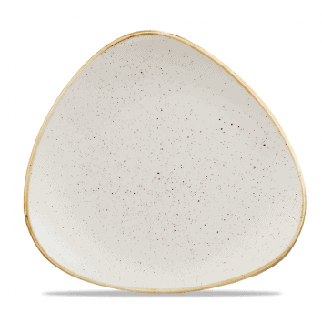 Piatto piano triangolare stonecast barley white cm.26,5
