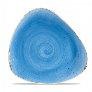 Piatto piano triangolare stonecast cornflower blue cm.26,5