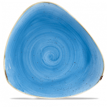 Piatto piano triangolare stonecast cornflower blue cm.31,1