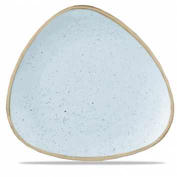 Piatto piano triangolare stonecast duck egg blue cm.31,1