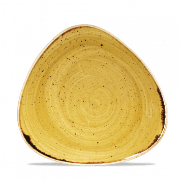 Piatto piano triangolare stonecast mustard seed yellow cm.22,9
