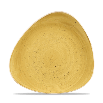 Piatto piano triangolare stonecast mustard seed yellow cm.26,5