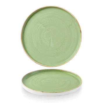 Piatto piano triangolare stonecast sage green cm.26,5