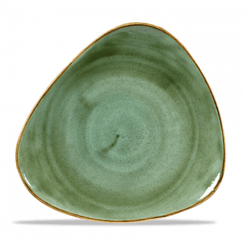 Piatto piano triangolare stonecast samphire green cm.26,5