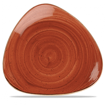 Piatto piano triangolare stonecast spiced orange cm.31,1