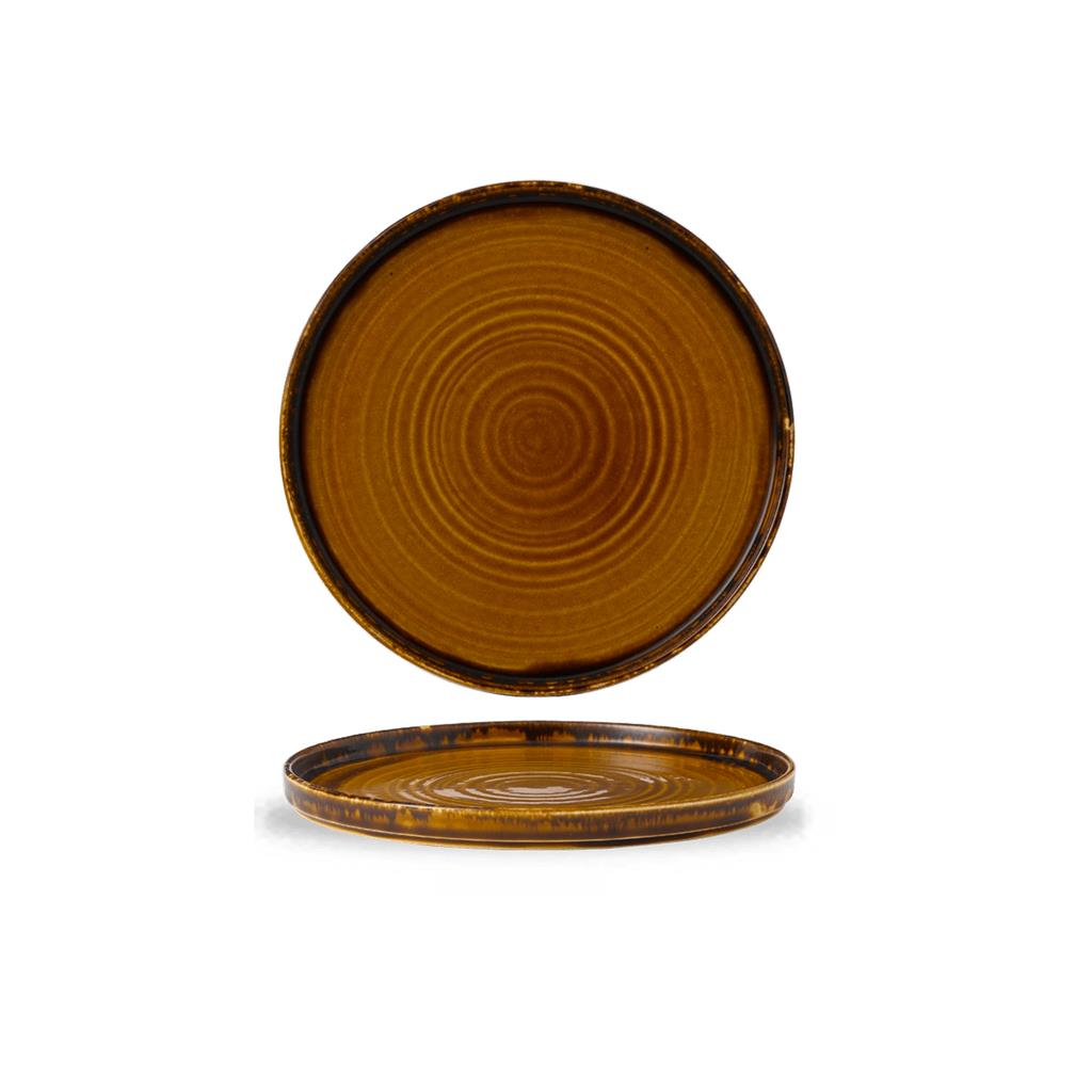 Piatto piano walled harvest brown cm.26