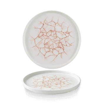 Piatto piano walled kintsugi coral cm.21