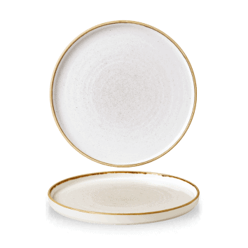 Piatto piano walled stonecast barley white cm.26