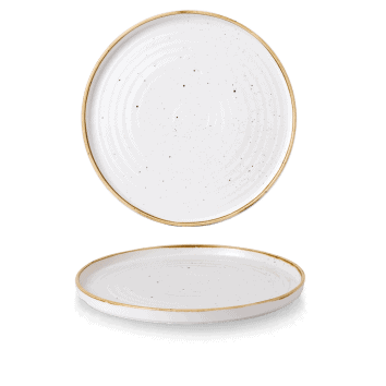Piatto piano walled stonecast barley white cm.27,5
