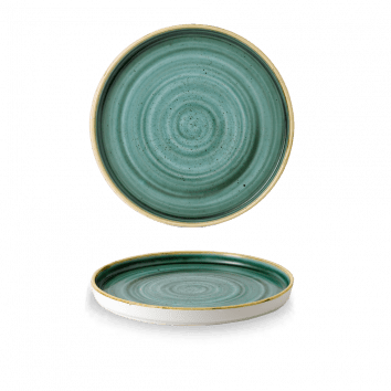 Piatto piano walled stonecast samphire green cm.21