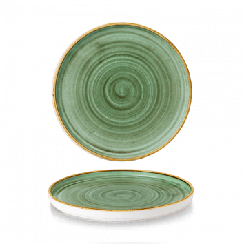 Piatto piano walled stonecast samphire green cm.26
