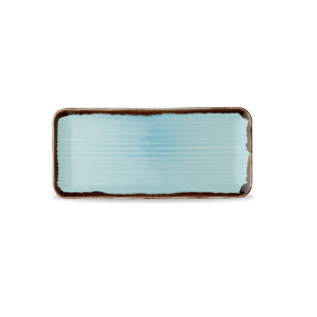 Piatto rettangolare organico harvest turquoise cm.27×16
