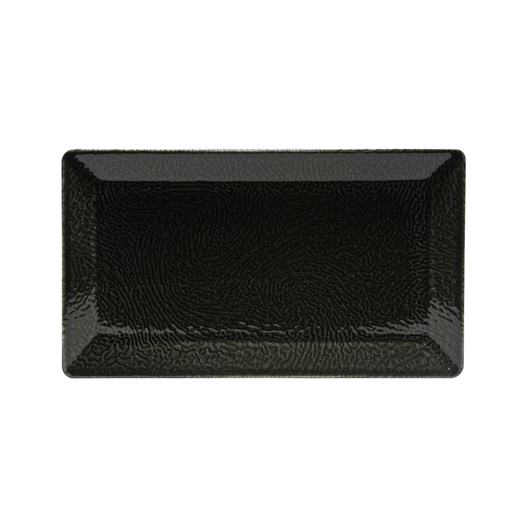 Piatto rettangolare segmenti nero cm.29×17