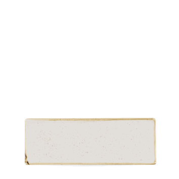 Piatto rettangolare tasting stonecast barley white cm.24,7×8,8