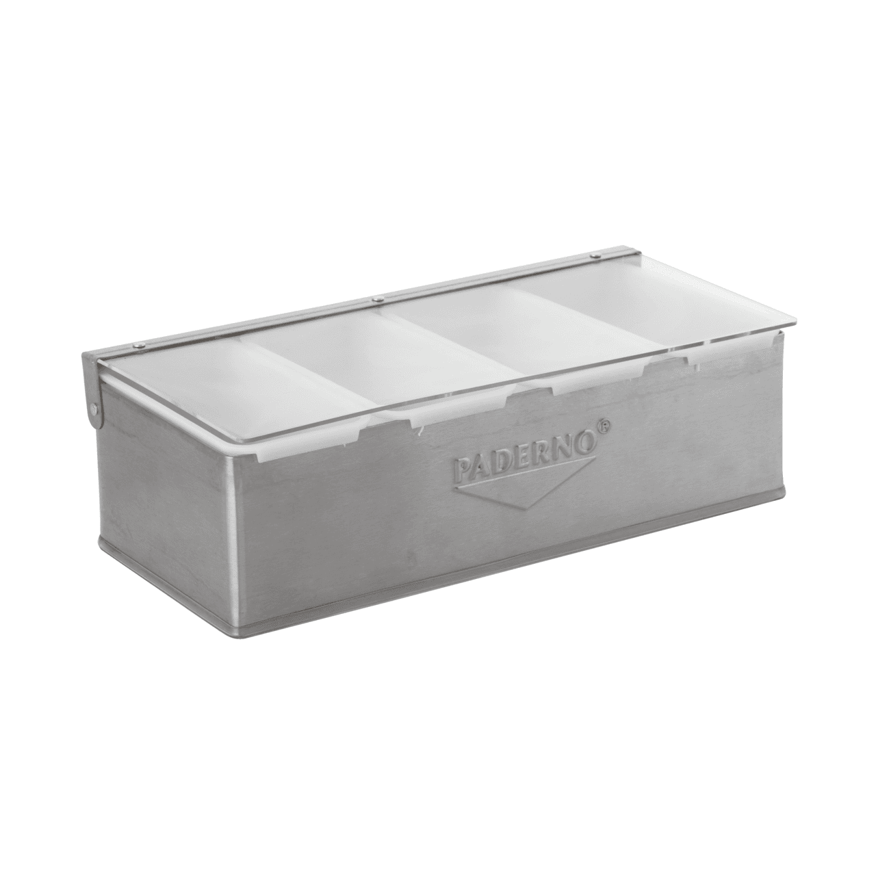 Portacondimenti inox quattro vasche cm.32×16