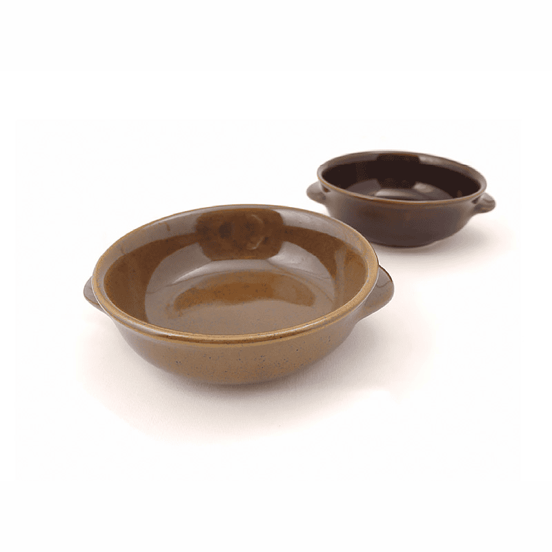 Tegame tondo terracotta miele cm.17x5h