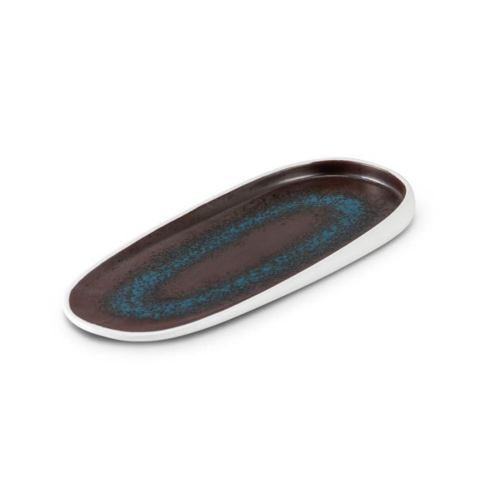 Vassoio ovale stretto estia blu cm.41,5×27