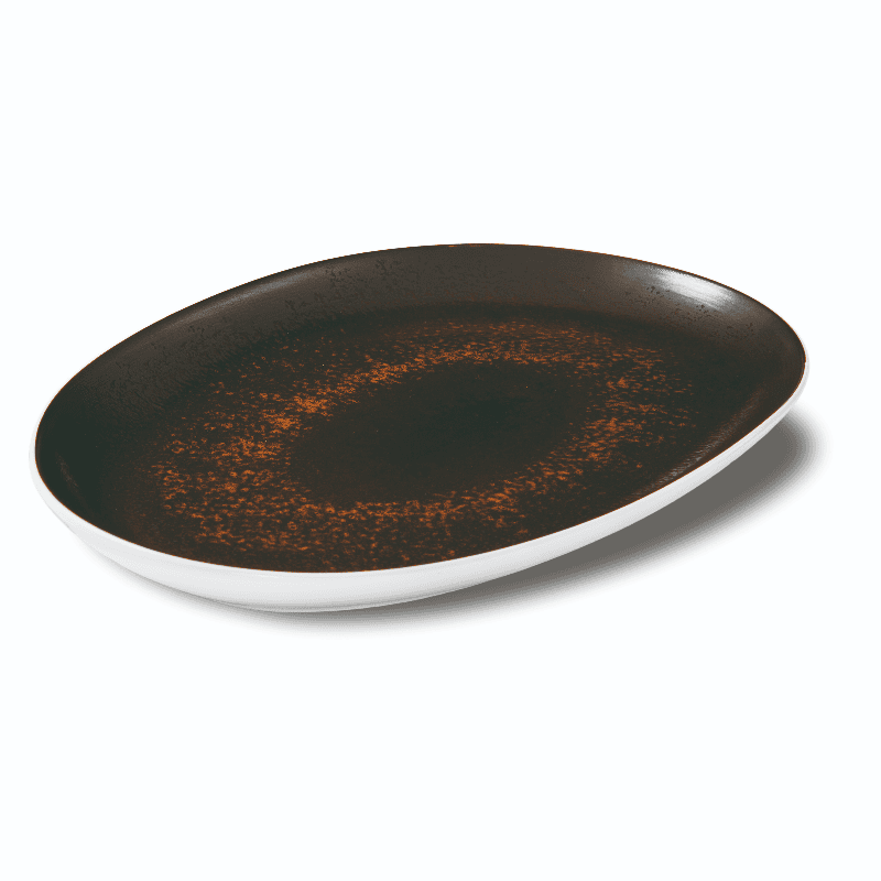 Vassoio ovale stretto estia ruggine cm.41,5×27