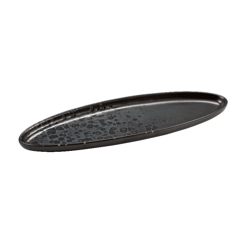 Vassoio stretto ovale phobos nero cm.37×12