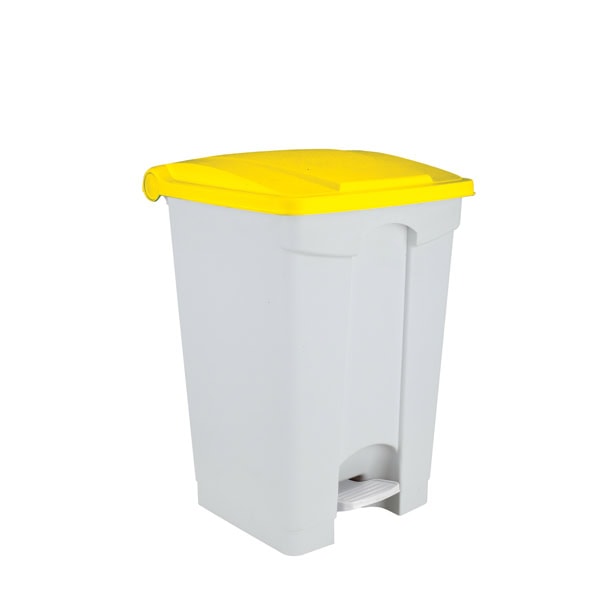 Contenitore contitop a pedale plastica coperchio giallo lt.70
