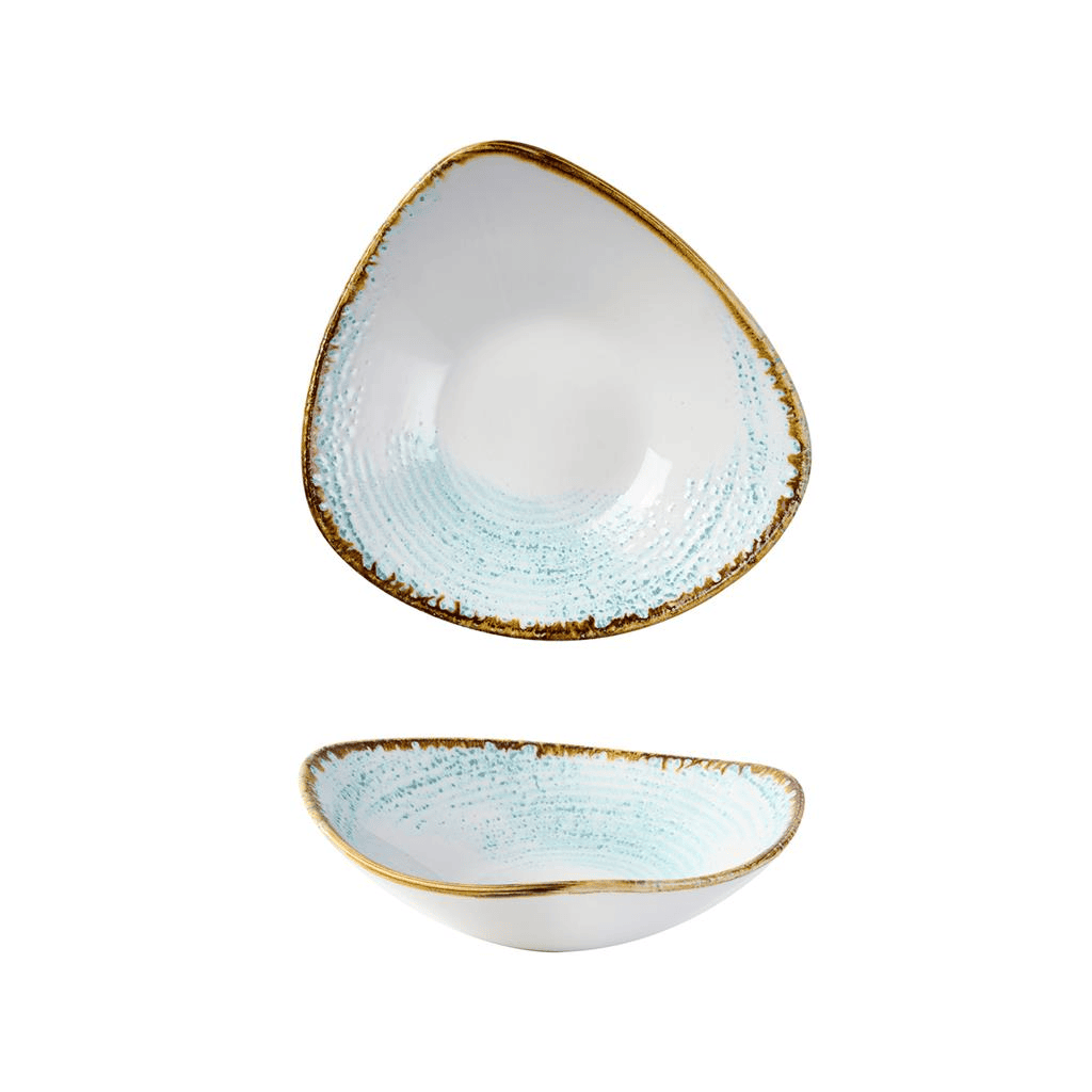 Coppa triangolare homespun accents aquamarine cm.23,5