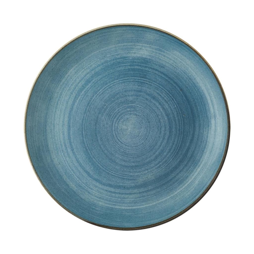 Piatto piano coupe stonecast raw teal cm.28,8