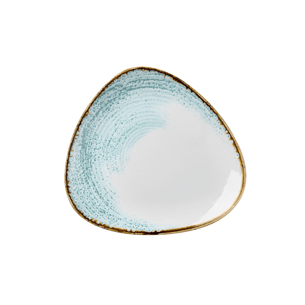 Piatto piano triangolare homespun accents aquamarine cm.26,5