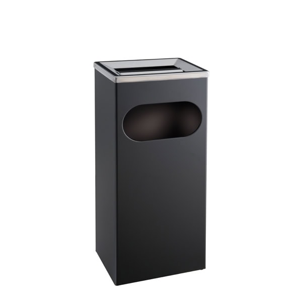 Portacenere gettacarte nero quadro 27 lt.27