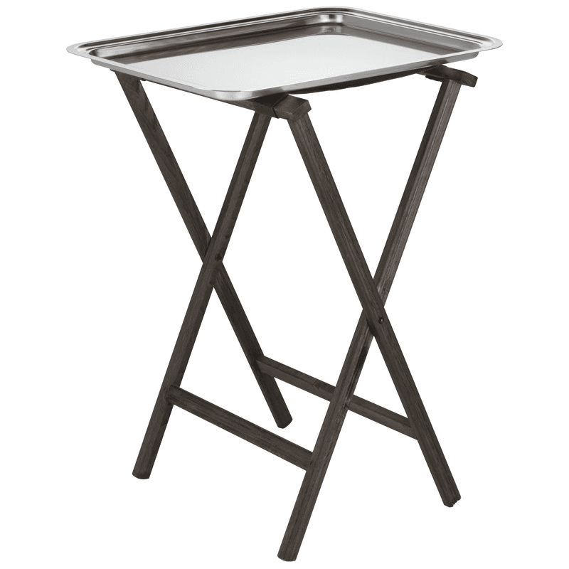 Supporto reggi vassoi legno color noce cm.51x46x76