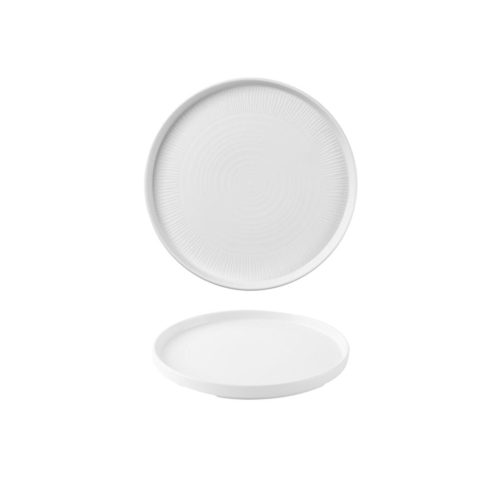 Piatto piano walled bamboo white cm.21
