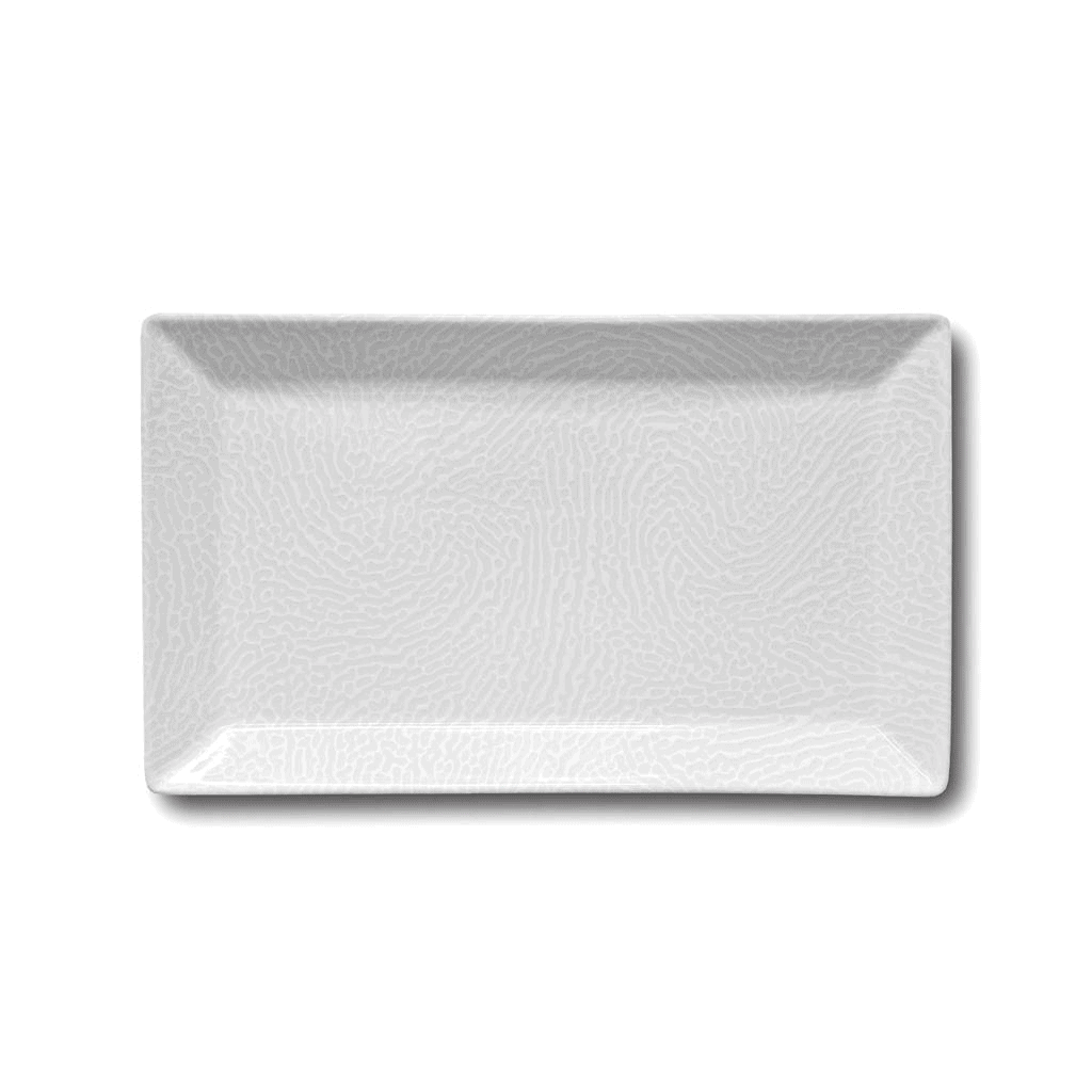 Piatto rettangolare segmenti bianco cm.29×17