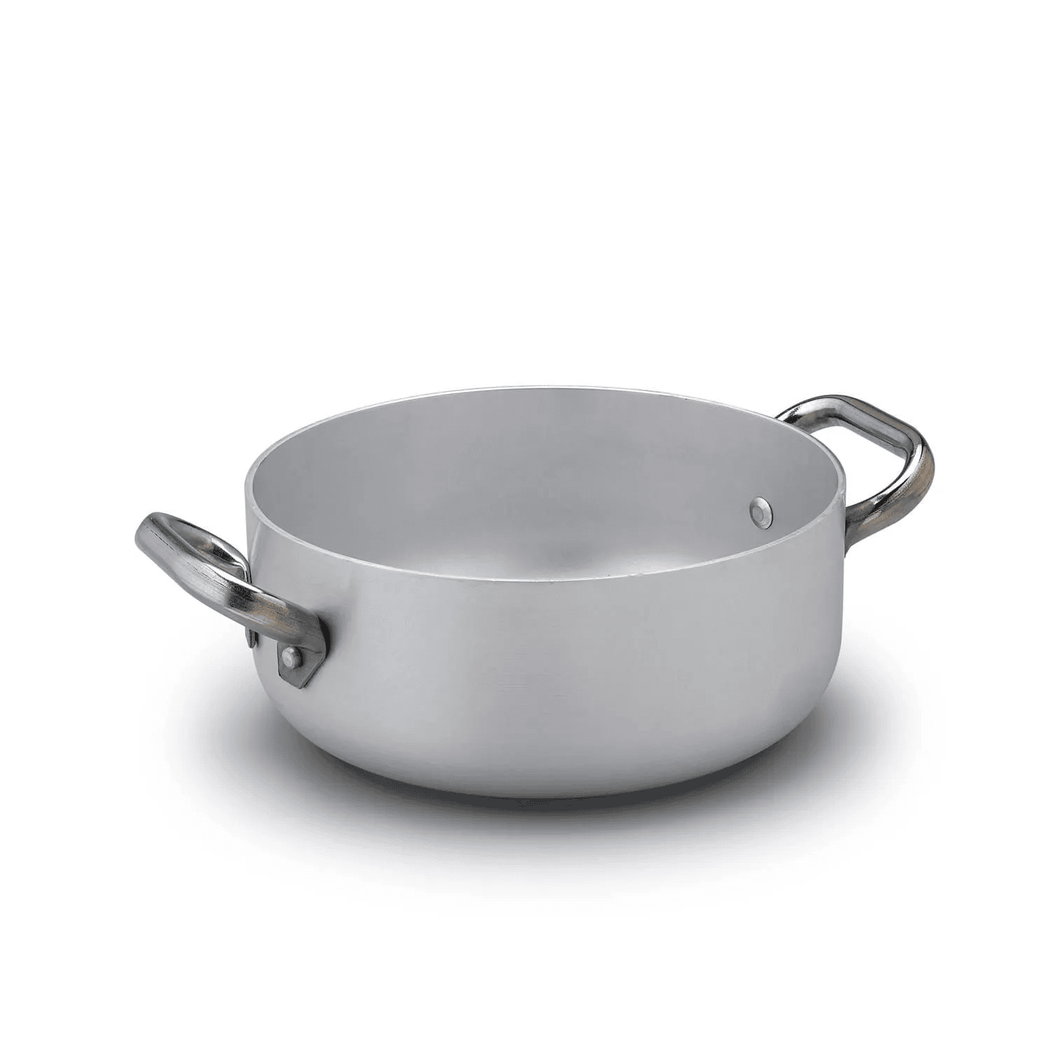 Casseruola bassa alluminio due maniglie con fondo induzione cm.32