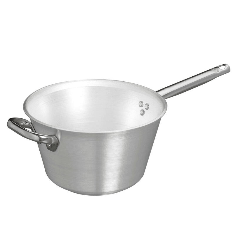 Paiolo polenta alluminio con manico e contromanico con fondo induzione cm.24