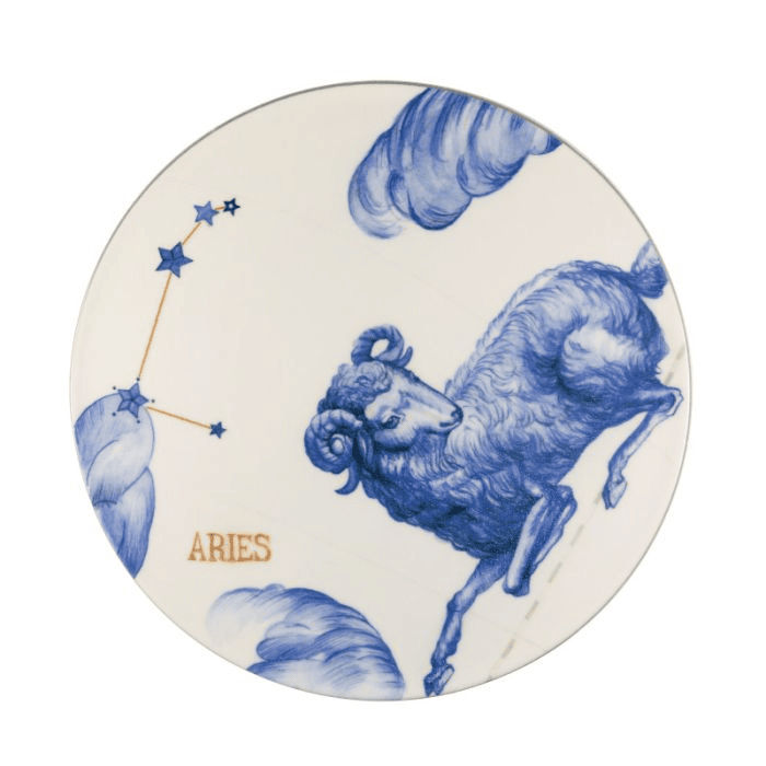 Piatto pizza/sottopiatto astrologia ariete cm.32,5