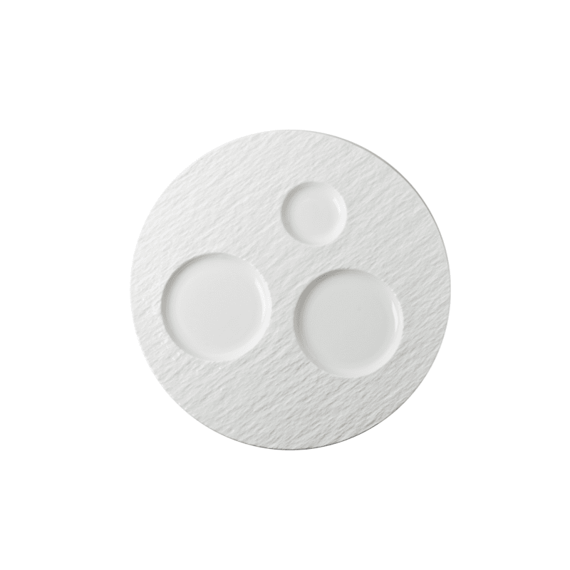 Piatto tartare touch me falda effetto pietra cm.30
