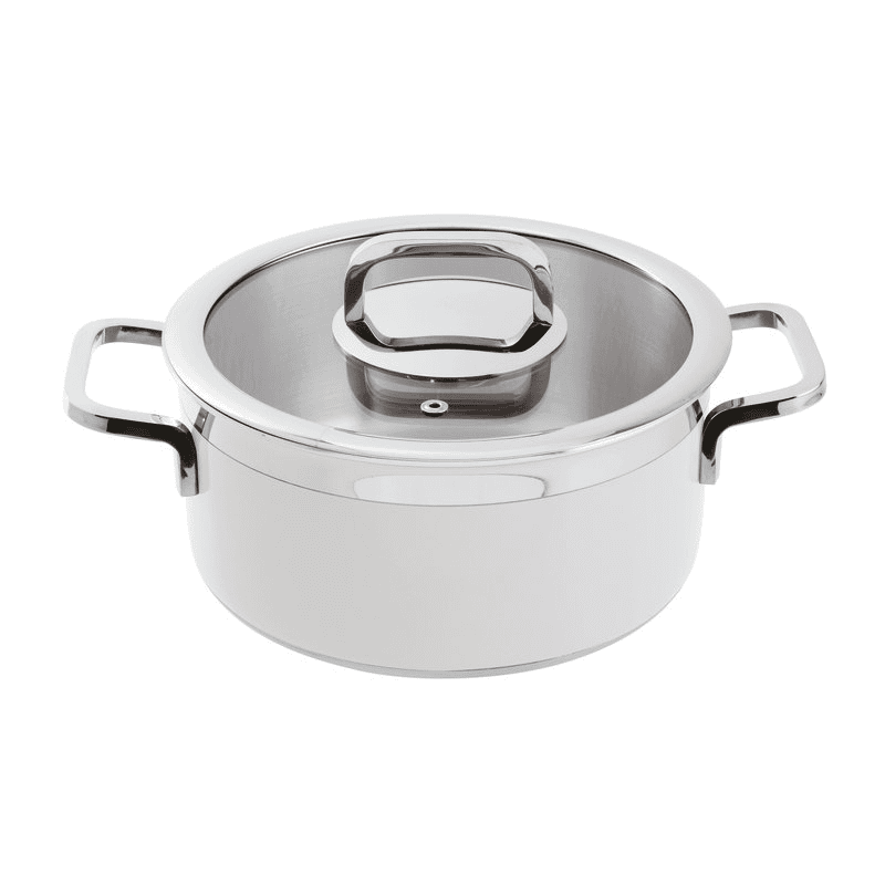 Casseruola con coperchio bianca series 12300 3-ply cm.20