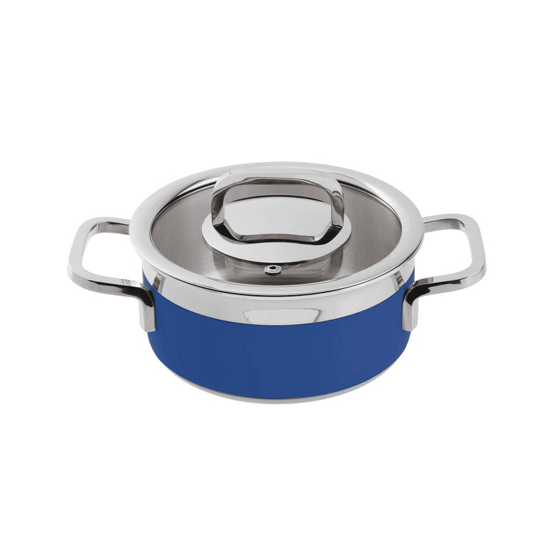 Casseruola con coperchio blu series 12300 3-ply cm.16