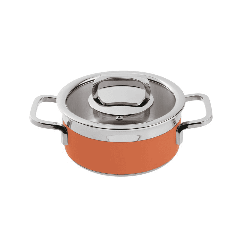 Casseruola con coperchio rossa series 12300 3-ply cm.16