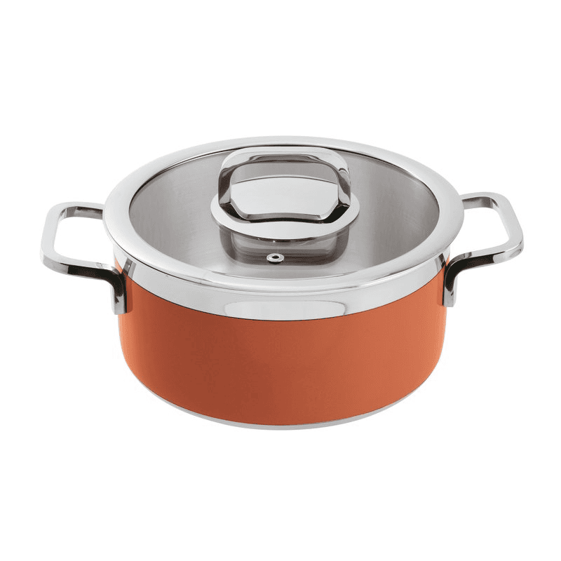 Casseruola con coperchio rossa series 12300 3-ply cm.20