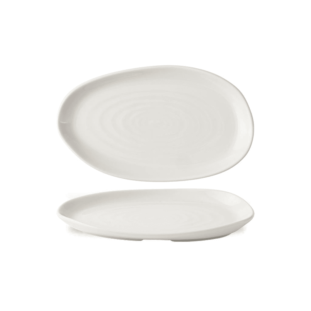 Piatto oblong organic envisage natural white cm.22×13