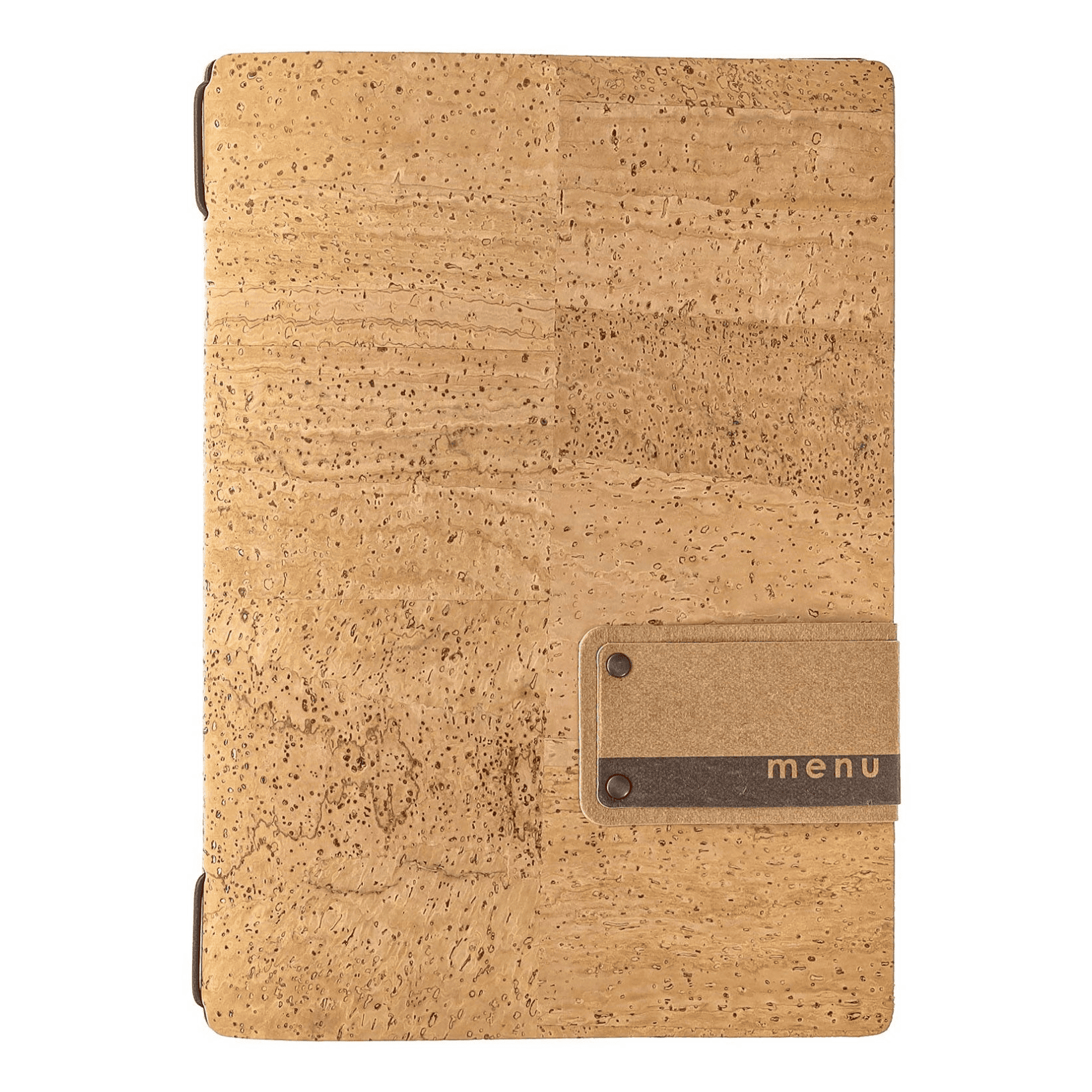 Porta menu sughero naturale etichetta patch a5 solo elastico