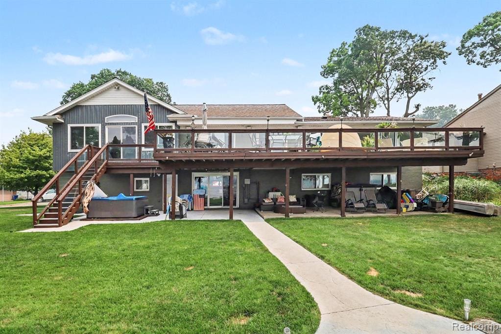 SELLER SAYS BRING ALL OFFERS!!! Experience lakefront living at its finest in this exceptional home, where every day feels like a stay at a luxury resort. Enjoy breathtaking, year-round views of beautiful Loon Lake and endless opportunities for recreation. Step out to your private dock and spend the day boating, kayaking, paddleboarding, jet skiing, swimming, or simply relaxing on the water. Inside, the recently updated interior features an open-concept design that seamlessly connects the living room, dining area, and kitchen, creating an inviting space that's perfect for everyday living and entertaining. The primary bedroom is conveniently located on the main floor, while the finished lower level includes a versatile bonus room that can serve as an additional bedroom, home office, fitness room, or hobby space. The lower level is designed for entertaining, featuring a spacious recreation area with a custom wraparound glass-block wet bar that flows directly into a dedicated theater room—ideal for hosting gatherings of all types. Step outside to expansive decks and patios that overlook the beautifully landscaped backyard and the lake beyond, offering multiple spaces to entertain or unwind. The property grounds include a lake-fed irrigation system to keep the lawn looking its best throughout the season. Loon Lake is a 249-acre all-sports lake that offers the perfect balance of recreation and relaxation. Beyond the water, the lake community hosts a variety of social events throughout the year, including the popular Fourth of July fireworks celebration, making it easy to connect with neighbors and enjoy an active lakeside lifestyle. This meticulously maintained home has been thoughtfully updated and lovingly cared for, providing true move-in-ready comfort. The association also offers access to a shared beach, park, and boat launch, adding even more value to this incredible property. Not just a home but a lifestyle! Home Warranty included.